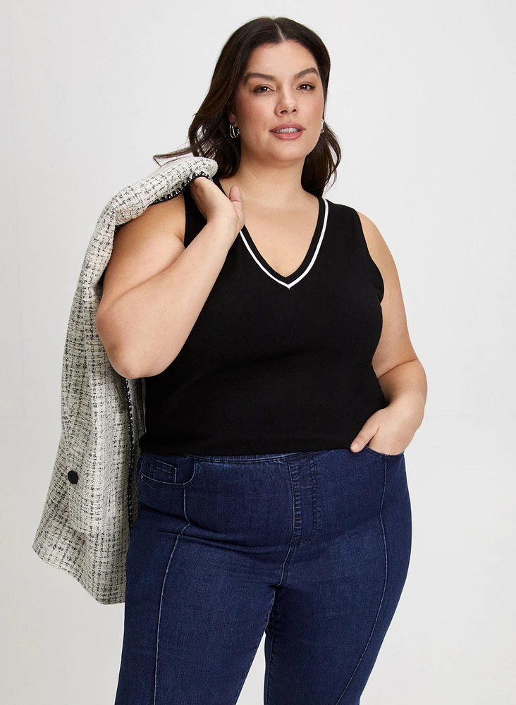 Haut en tricot sans manches à col V