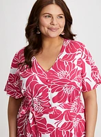 Robe florale ajustée et évasée