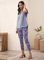 Abstract Paisley Print Pull-On Pants