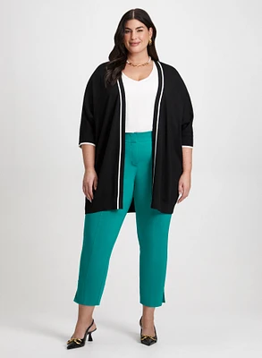 Contrast Cardigan & Ankle Pants