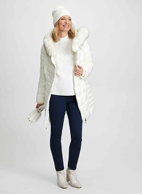 Pearl Detail Pullover & Bow Detail Jeans