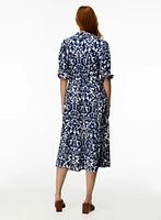 Robe midi à motif cachemire et ceinture