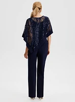 Sequin Poncho Cami & Pants Set