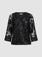 Floral Burnout Velour Top