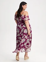 Floral Print Cold Shoulder Dress