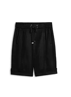 Tab Detail Tencel Shorts
