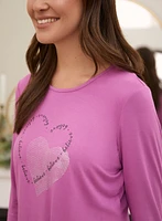 Heart Detail Pyjama Top