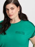 Solid T-Shirt with Satin Details