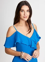 Robe midi à volants