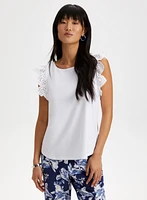 Eyelet Cap Sleeve Tee