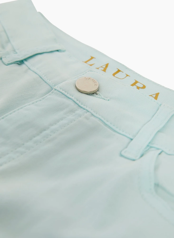 Pantalon en denim 7/8 à jambe étroite