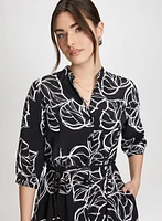 Palm Sketch Print Dress