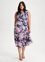 Floral Motif Keyhole Dress