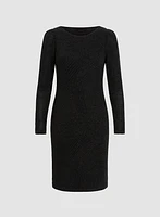 Metallic Jacquard Motif Knit Dress