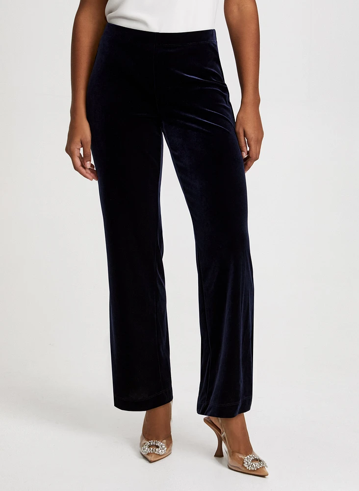 Olivia Velour Wide-Leg Pants – Short