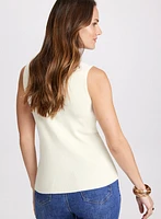 Sleeveless Mock Neck Sweater