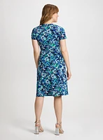 Ruched Details Floral Dress