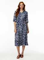 Robe midi à motif cachemire et ceinture