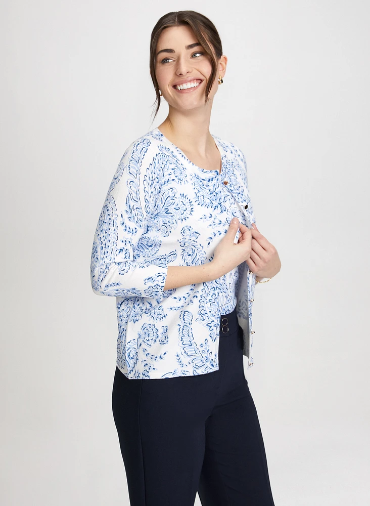 Paisley Print Cardigan