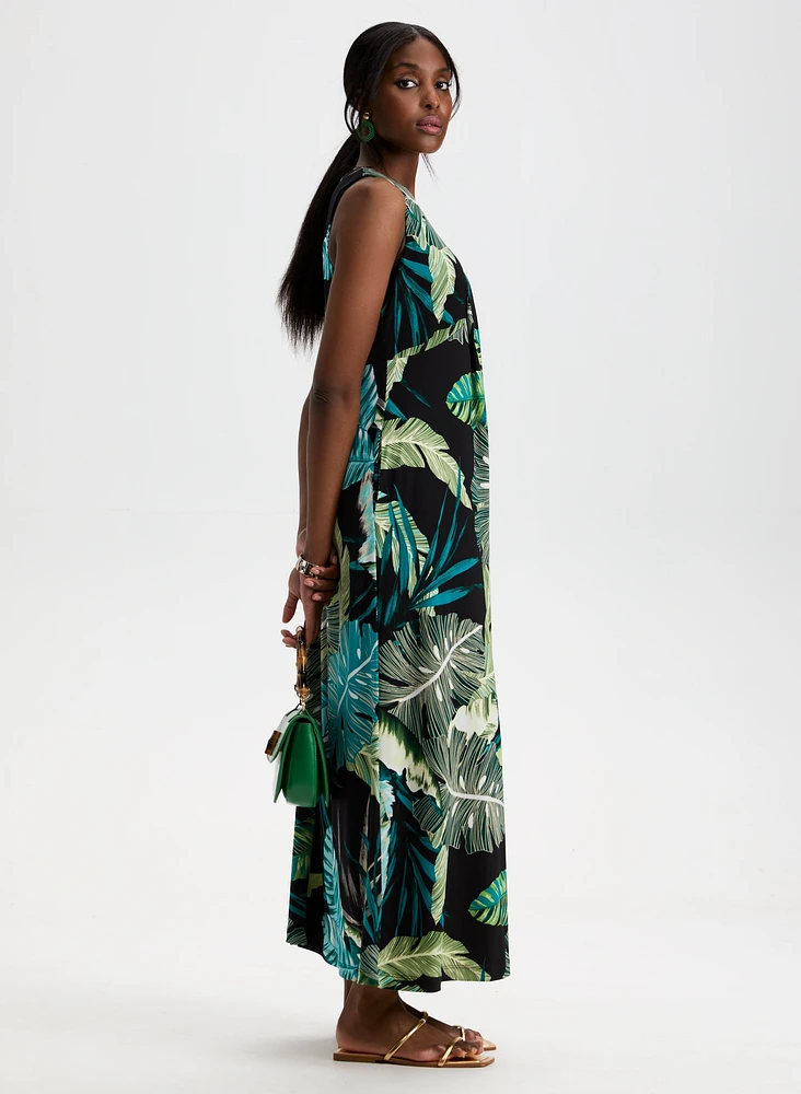 Tropical Print Maxi Dress