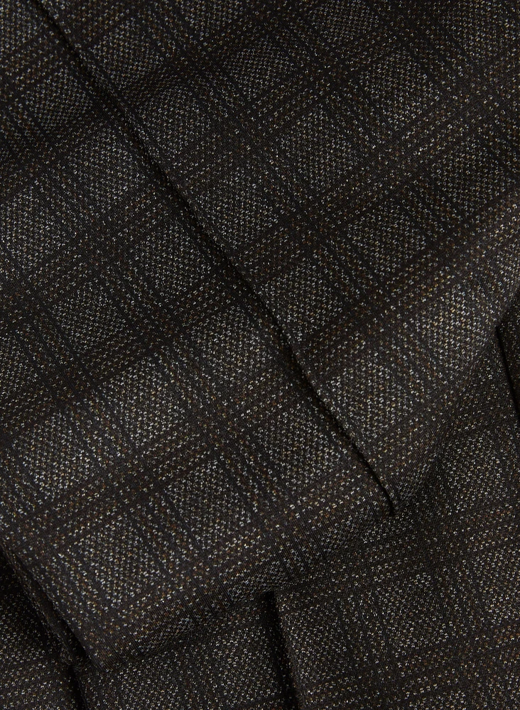 Pull-On Plaid Motif Pants