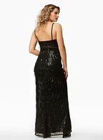 Fringe Detail Sequin Dress