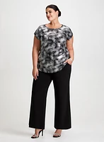 Wide Leg Pants & Metallic Print Top