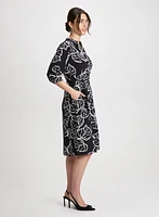 Palm Sketch Print Dress
