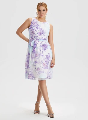 Floral Print Belted Dress