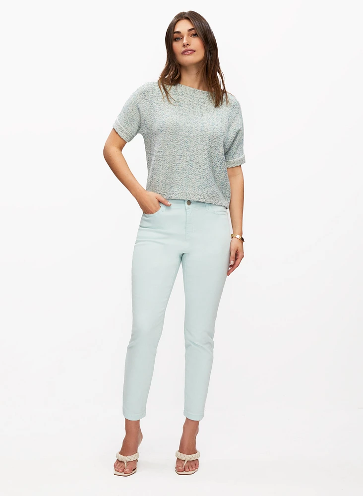 Pantalon en denim 7/8 à jambe étroite