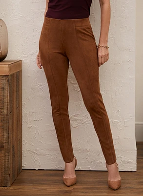Pull-on Faux Suede Leggings