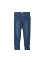 Pearl Detail Pull-On Jeans