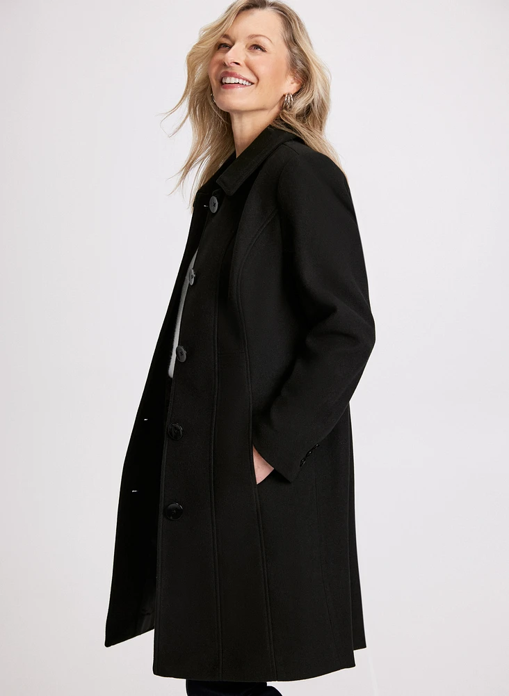 Manteau en mélange de laine extensible
