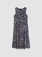 Dot Print Belted Dress