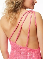 One Shoulder Sequin Detail Dress