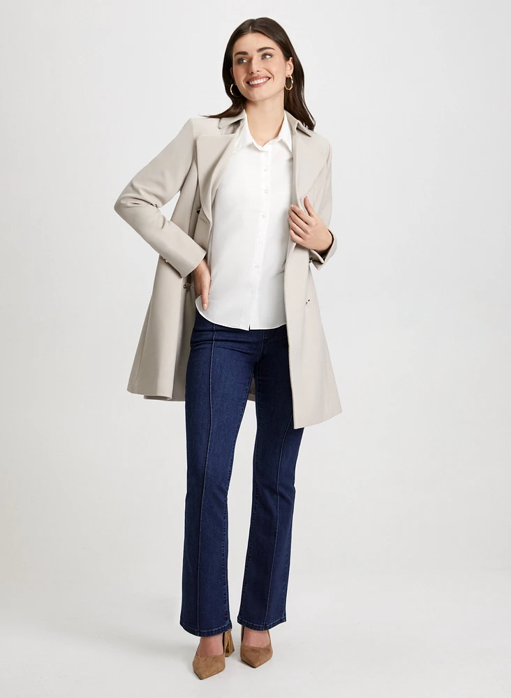 Tricotine Trench & Pull-On Bootcut Jeans