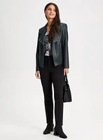 Stud Detail Faux Suede Jacket