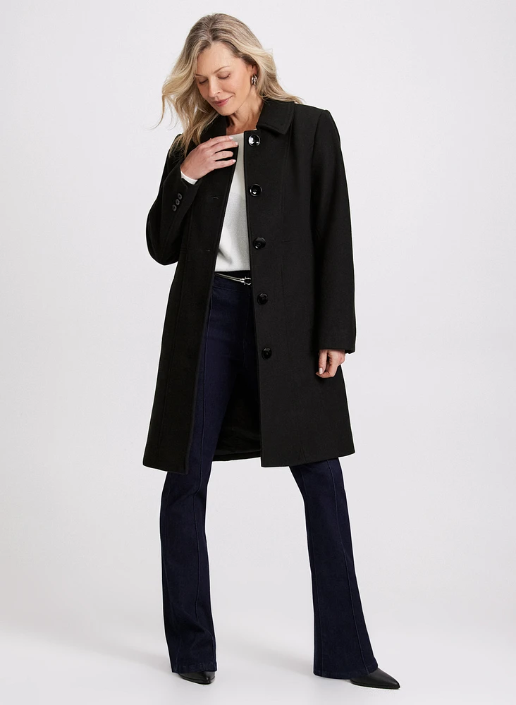 Manteau en mélange de laine extensible