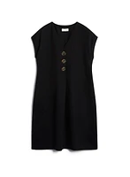 Linen Blend Button Front Dress