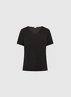 Bead Detail V-Neck Top