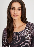 Mixed Animal Print Sweater