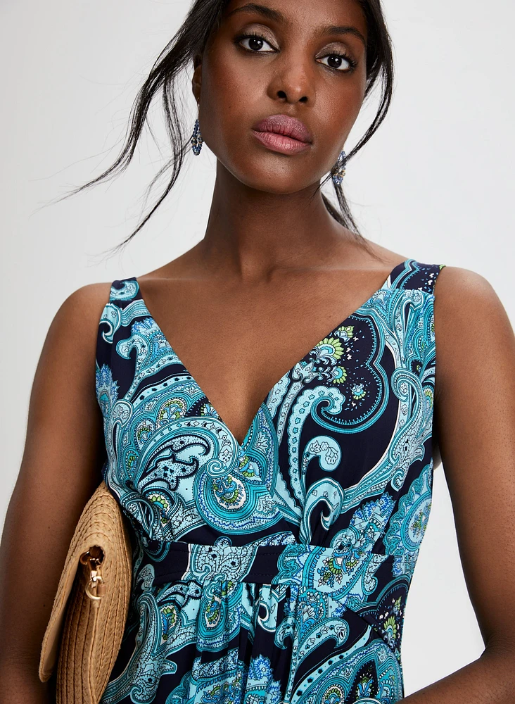 Robe maxi à motif cachemire