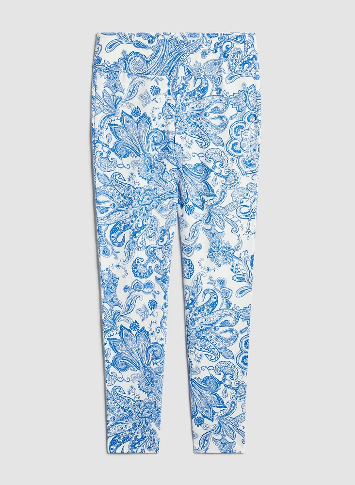 Paisley Print Slim Leg Pants