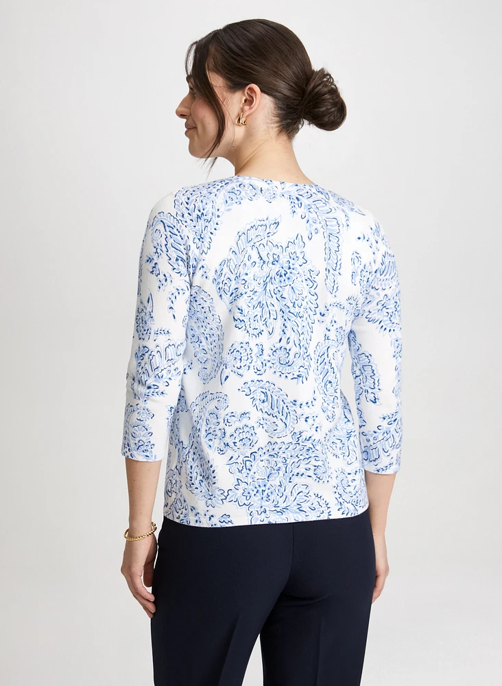 Paisley Print Cardigan