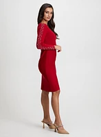 Embellished Sleeve Sweater Dress