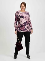 Floral Print Sweater & Slim Leg Jeans