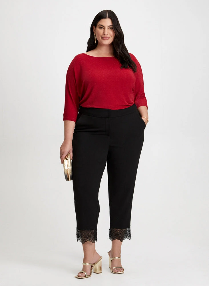 Haut à manches 3/4 et pantalon à dentelle