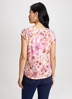 Floral Print Burnout Tee