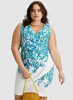 Floral Print Faux Wrap Dress