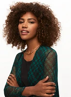 Plaid Print Open Front Top